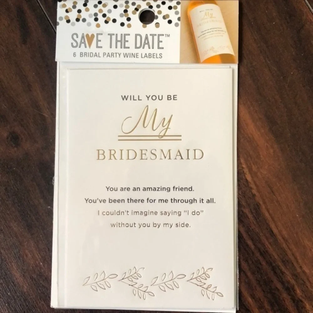 Save The Date Bridesmaid Maid of Honor Wedding Wine Labels Stickers Invitation‎